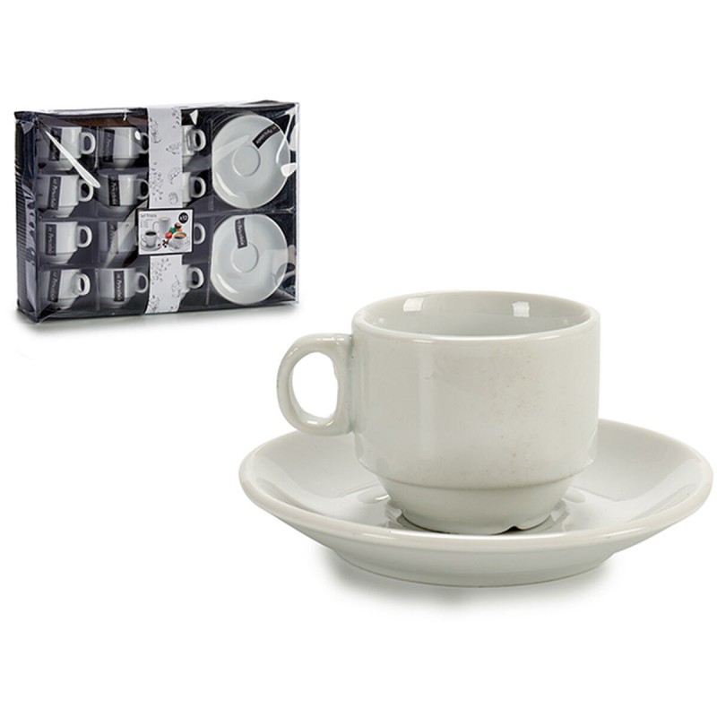 Ensemble de tasses à café Porcelaine Blanc (12 Unités)