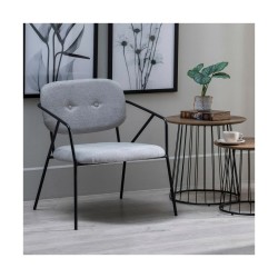 Chaise à Accoudoirs 60,5 x 56 x 75 cm Tissu Synthétique Métal Gris clair