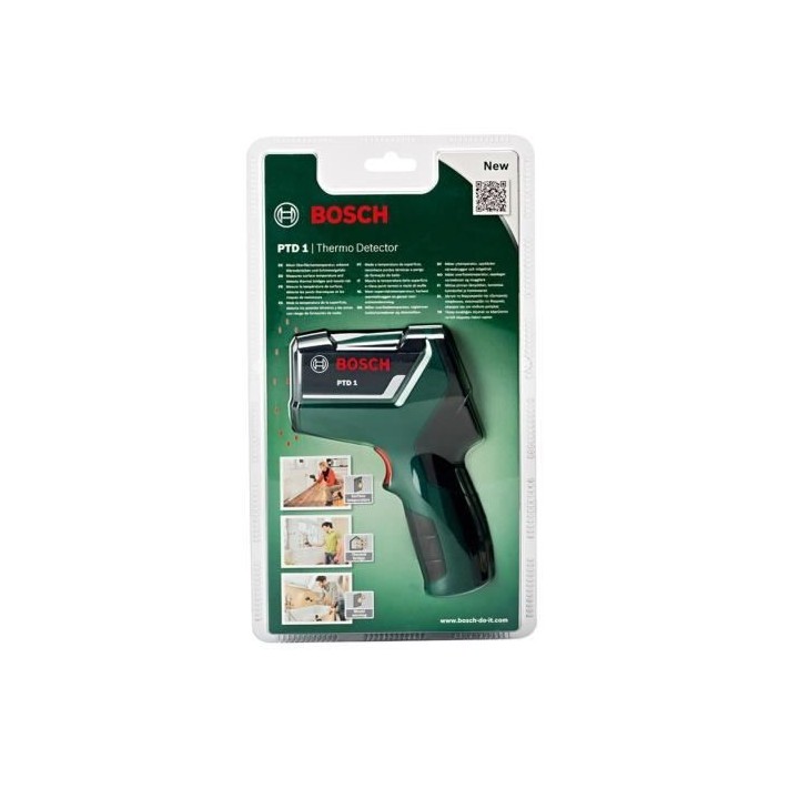 Détecteur thermique Bosch - PTD 1 (Livré avec 2 piles AA, poche de r