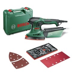 Ponceuse Multi Bosch - PSM 200 AES (Livrée avec 2 feuilles abrasives, Plateau de Ponçage et Coffret)