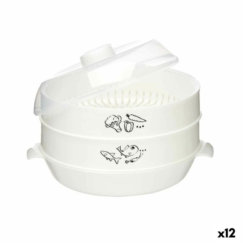 Cuiseur-Vapeur Double pour Micro-Ondes polypropylène 2,4 L (12 Unités)