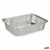 Ensemble de plats pour la cuisine Jetable Avec couvercle Aluminium 19 x 6,8 x 25,5 cm (24 Unités)