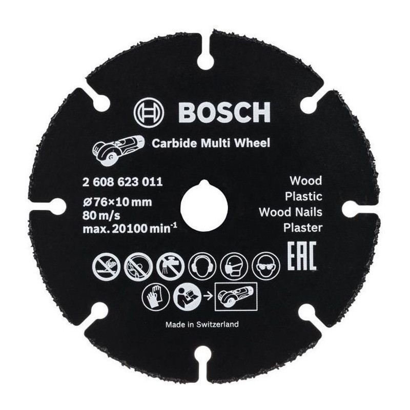 Disque a tronçonner carbure multi-usages - 76mm - BOSCH