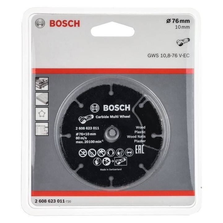 Disque a tronçonner carbure multi-usages - 76mm - BOSCH