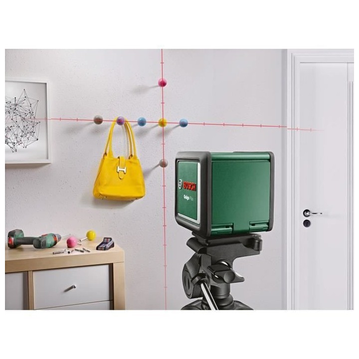 Laser ligne en croix Bosch - Quigo + (Portée 7 m, livré avec piles,