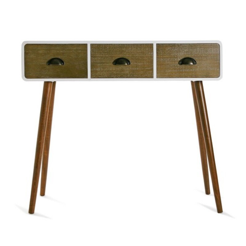 Meuble d'Entrée avec 3 Tiroirs Versa 21080102 Blanc Bois MDF et bois de pin 30 x 80,5 x 90 cm