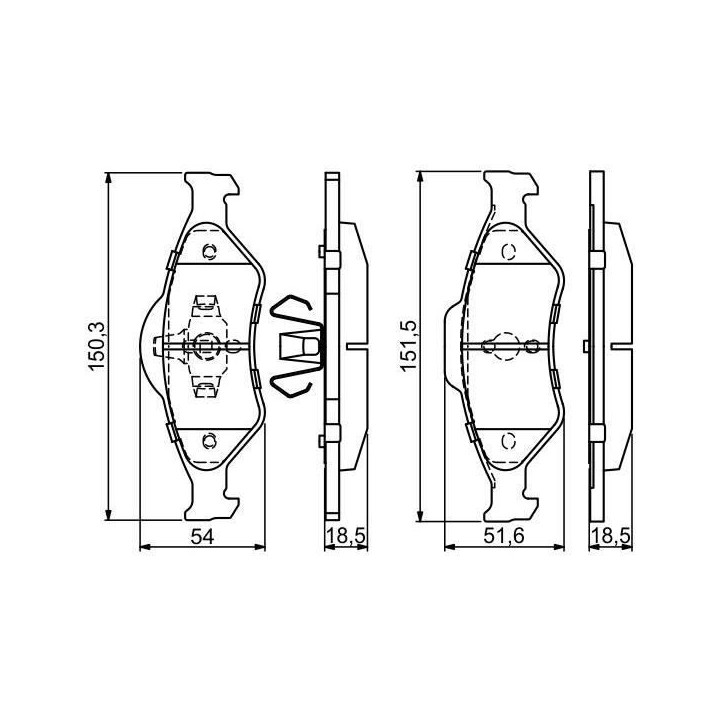 BOSCH Plaquette de frein 0986424645