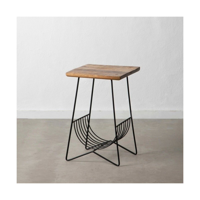 Table d'appoint 40 x 40 x 63 cm Naturel Noir Bois Fer