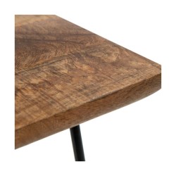 Table d'appoint 40 x 40 x 63 cm Naturel Noir Bois Fer