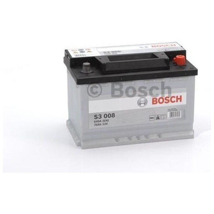 BOSCH Batterie Auto S3008 70Ah 640A / + a droite