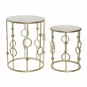 Table d'appoint DKD Home Decor Doré Blanc Métal Marbre (2 Pièces)