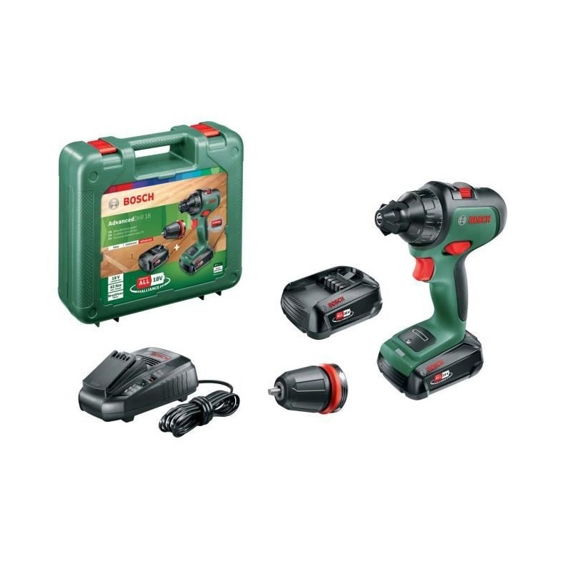 Perceuse-visseuse sans-fil Bosch - AdvancedDrill 18 (Livrée avec 2 batteries 18V-2,5Ah + chargeur)