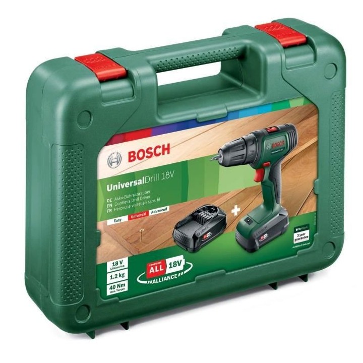 Perceuse-visseuse sans-fil Bosch - AdvancedDrill 18 (Livrée avec 2 ba