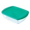 Boîte à repas rectangulaire avec couvercle Pyrex Cook & store Turquoise Silicone verre (23 x 16 x 6 cm) (6 Unités)