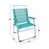 Chaise Pliante Colorbaby Mediterran 56 x 50 x 88 cm Turquoise Blanc