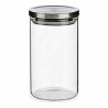 Bocal Argenté Transparent Acier Silicone verre polypropylène (1 L) (10,2 x 18 x 10,2 cm) (12 Unités)