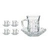 Lot de tasses avec soucoupes 125 ml Transparent verre (12 x 9 x 12 cm) (4 Unités)