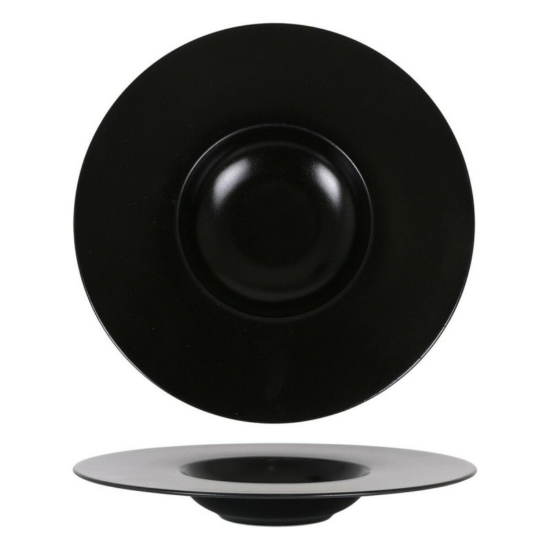 Assiette creuse Inde Neat Noir Porcelaine Ø 30 cm