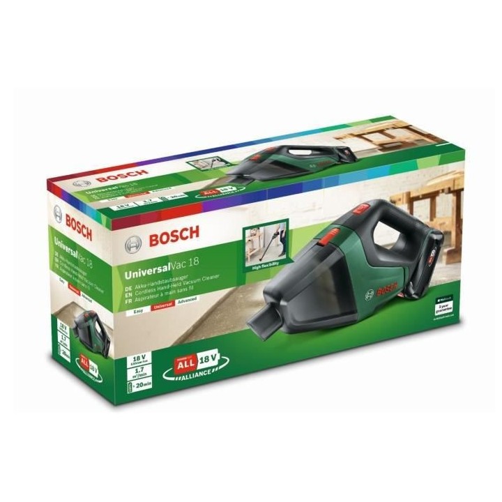 Aspirateur a main sans-fil Bosch - UniversalVac18 SET 1 batterie 2,5Ah