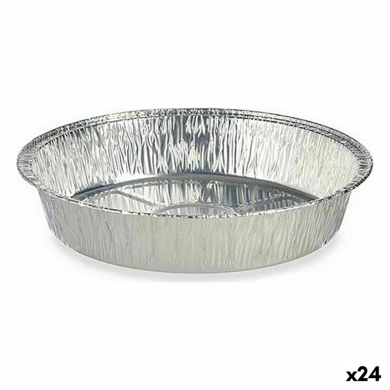 Ensemble de plats pour la cuisine Jetable Ronde Aluminium 21,5 x 5,5 x 21,5 cm (24 Unités)