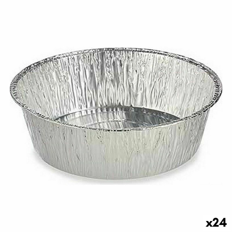 Ensemble de plats pour la cuisine Jetable Ronde Aluminium 25 x 8 x 25 cm (24 Unités)