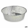 Ensemble de plats pour la cuisine Jetable Ronde Aluminium 25 x 8 x 25 cm (24 Unités)