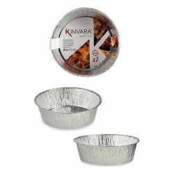 Ensemble de plats pour la cuisine Jetable Ronde Aluminium 25 x 8 x 25 cm (24 Unités)