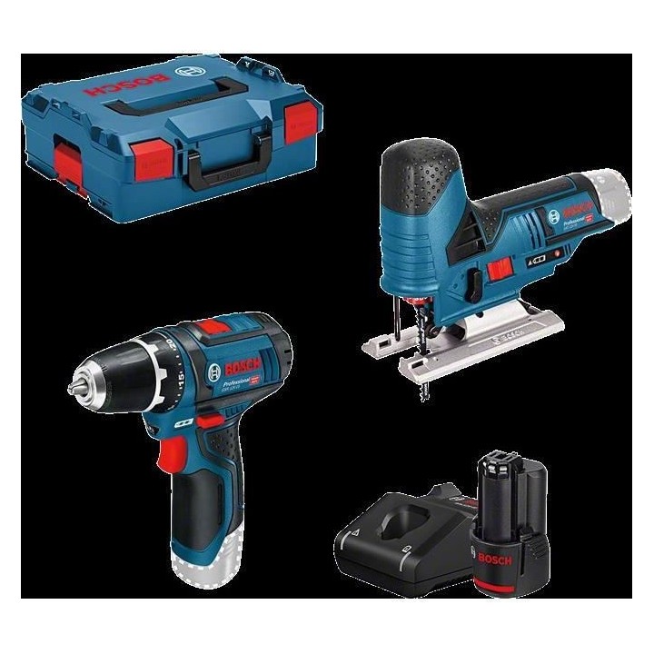 KIT 2 Outils BOSCH PROFESSIONAL Perceuse GSR 12V-15 + Scie sauteuse GS