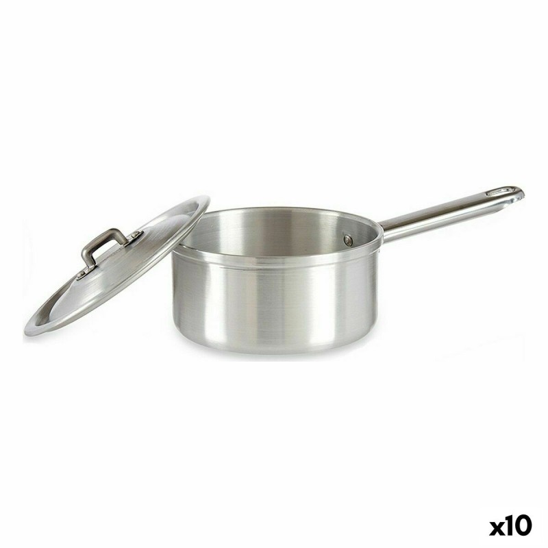 Casserole avec couvercle Ø 14 cm Argenté Aluminium 1 L (10 Unités)