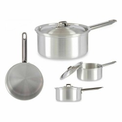 Casserole avec couvercle Ø 16 cm Argenté Aluminium 1,5 L (10 Unités)