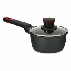 Casserole avec couvercle Ø 16 cm Noir Aluminium (6 Unités)