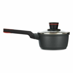 Casserole avec couvercle Ø 16 cm Noir Aluminium (6 Unités)