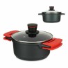 Casserole avec Couvercle en Verre Ø 20 cm Noir Aluminium (6 Unités)