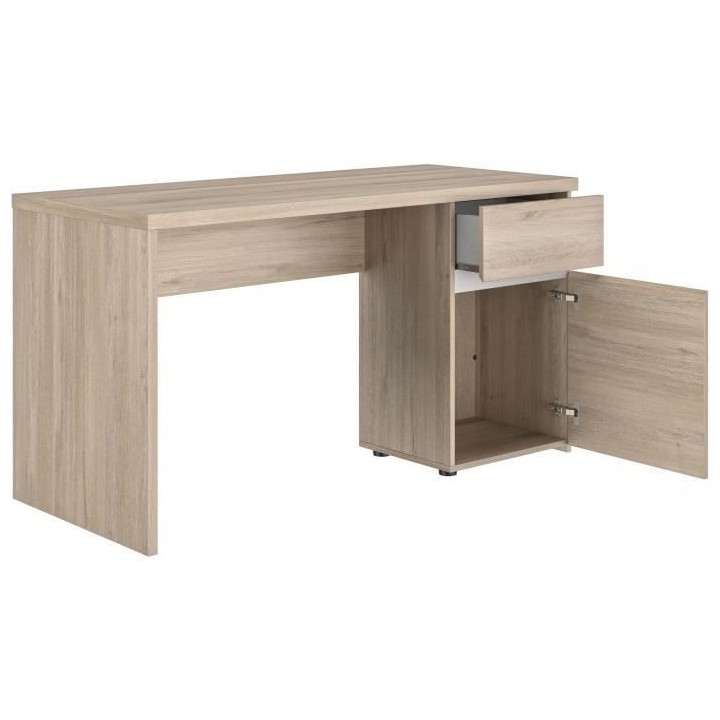 Bureau OLERON - 1 tiroir 1 porte - Décor chene - Made in France - L 1