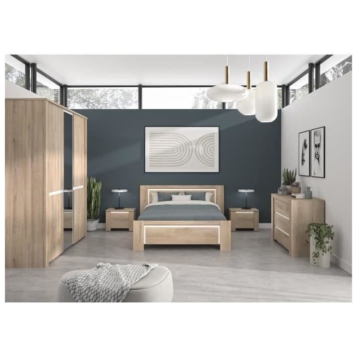 Commode OLERON - 3 tiroirs - Décor chene - Made in France - L 120 x P