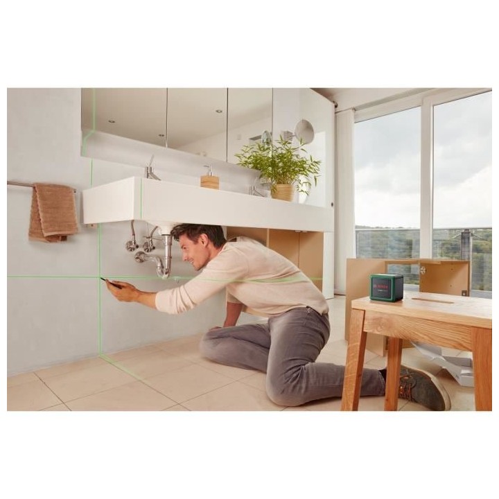 Laser lignes Bosch - Quigo Green (Livré avec 2 piles, une pince unive