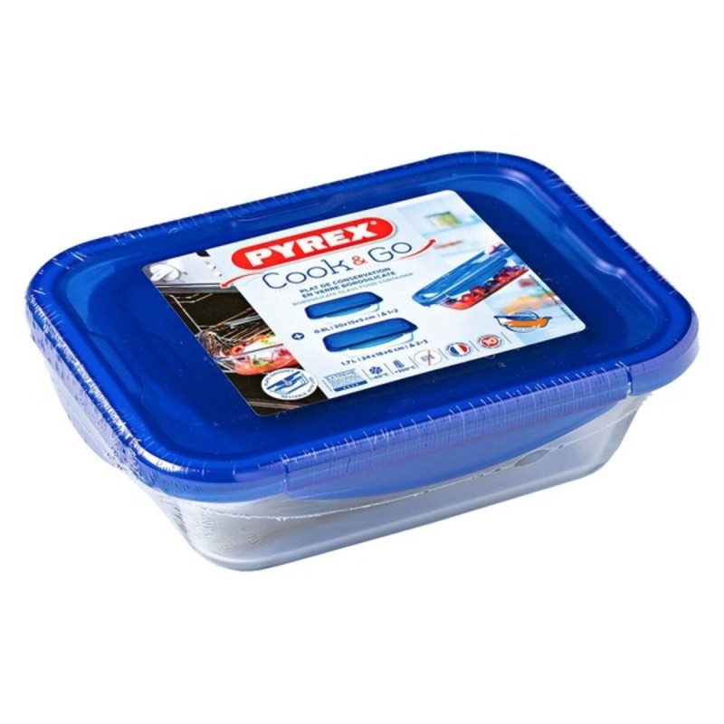 Ensemble de Boîtes à Lunch Pyrex Cook & Go (2 pcs) Transparent Verre Borosilicaté