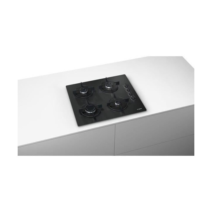 BOSCH POP6B6B10 Plaque de cuisson gaz - 4 foyers - 7400W - L56 x P48cm