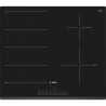 Table cuisson induction BOSCH - 4 zones - L 51 x P 52,2 cm - 7400 W - Revetement verre - Noir - PXE631FC1E