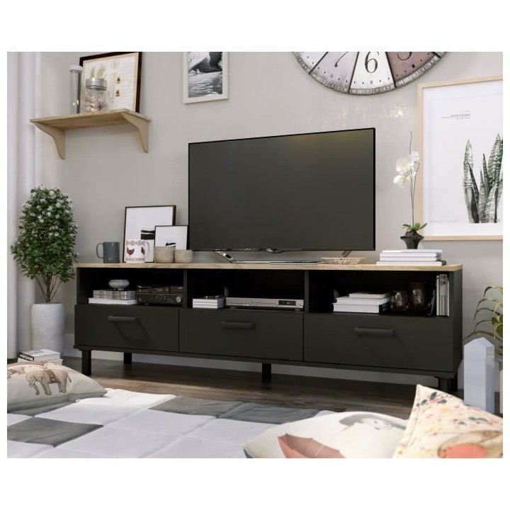 Ensemble Meuble TV+Table basse OXFORD - Style industriel - Mélaminé