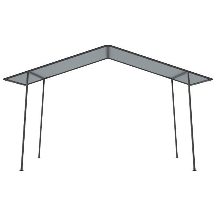 Tonnelle de jardin VICTOR en acier avec toit en toile grise - L398 x P