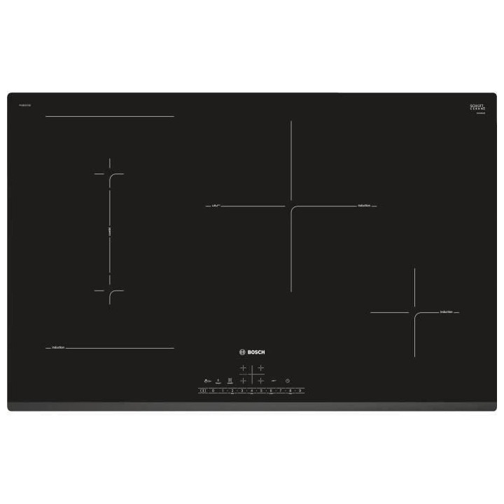 Table induction BOSCH - 4 foyers - 2200W - Vitrocéramique - Noir - PV