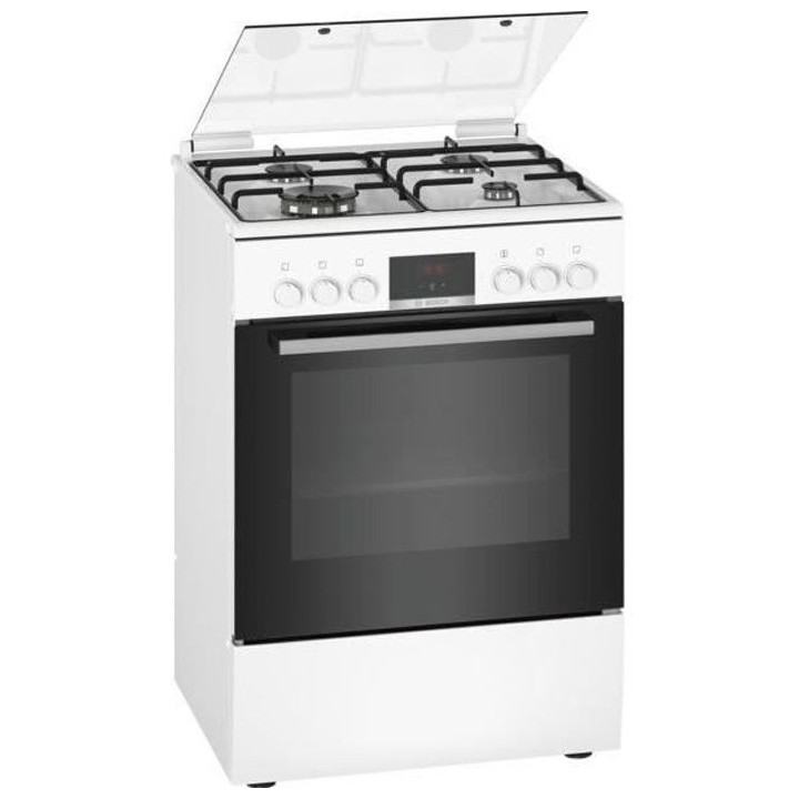 BOSCH HXR39IH20 - Cuisiniere mixte - 3 foyers gaz et 1 wok - Four mult