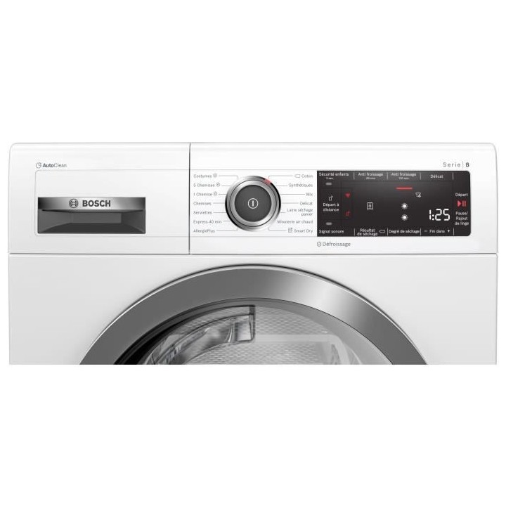 Seche-linge pompe a chaleur BOSCH WTX87KH9FF SER8 - 9 kg - AutoClean -