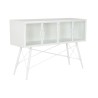 Meuble d'Appoint DKD Home Decor Blanc Métal Verre 120 x 35 x 80 cm