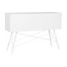 Meuble d'Appoint DKD Home Decor Blanc Métal Verre 120 x 35 x 80 cm