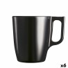 Tasse mug Luminarc Flashy Noir 250 ml verre (6 Unités)