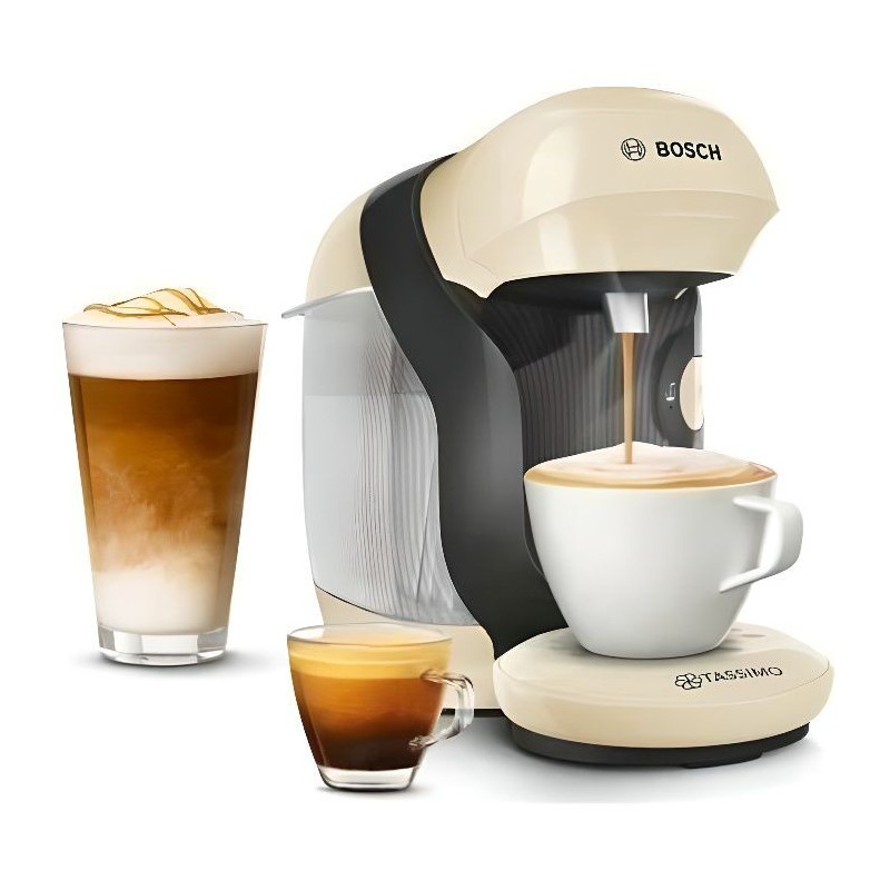 Machine a café multi-boissons compacte Tassimo Style - BOSCH TAS1107 - Coloris Vanille - 40 boissons - 0,7l - 1400W