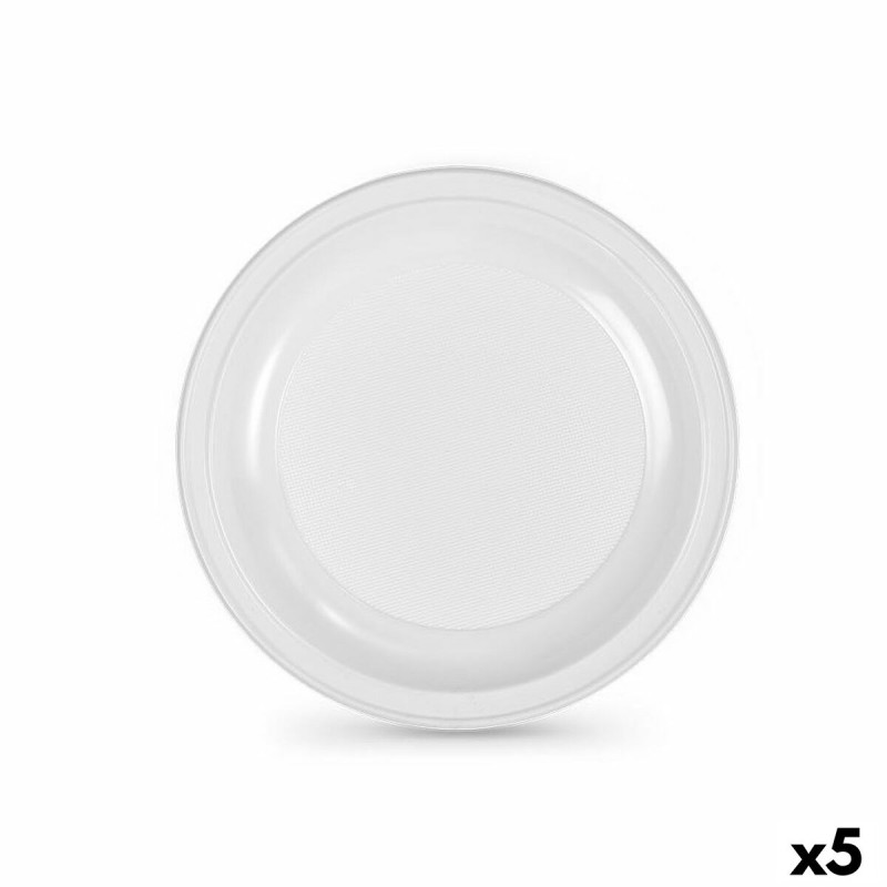 Lot d'assiettes réutilisables Algon Blanc Plastique 25 cm (5 Unités)