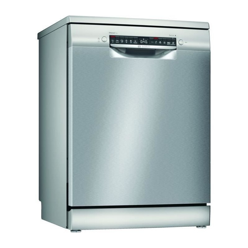 Lave-vaisselle pose libre BOSCH SMS4ETI14E SER4 - 12 couverts - Induction - L60cm - Home Connect - 44dB - Inox